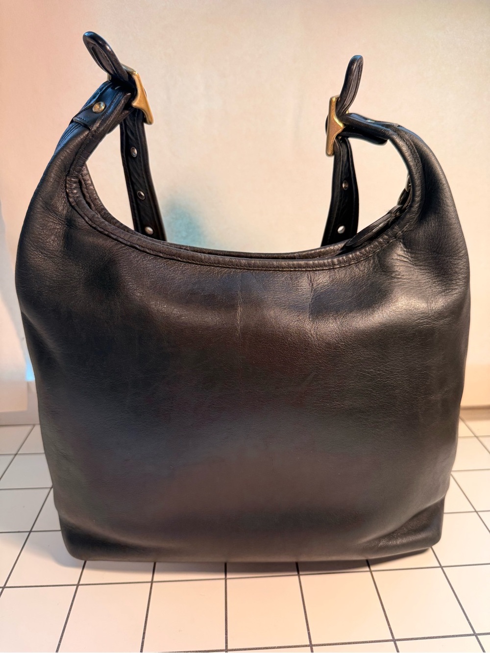 Vintage Coach 9058 Legacy Hobo zip purse black leather - Picture 2 of 11